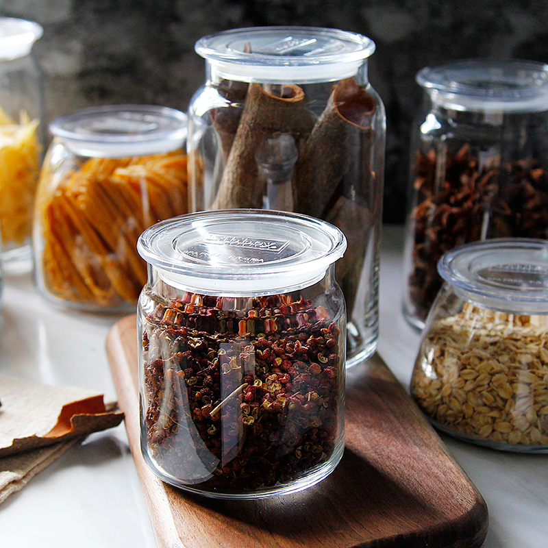 苏黎世无铅玻璃储物罐6件套 糖果茶叶食品零食储藏罐 杂粮收纳罐
