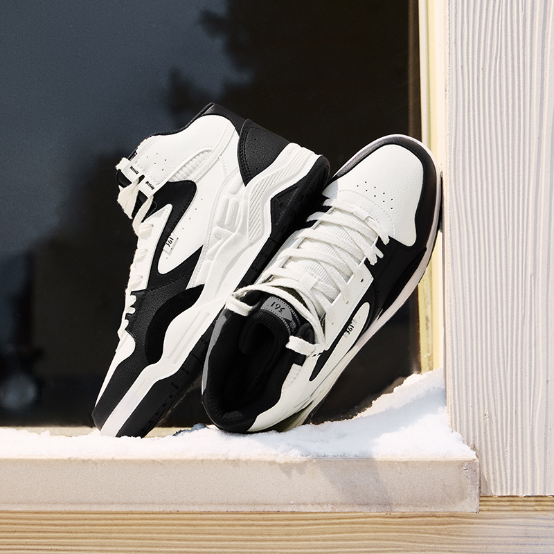 361°男鞋运动鞋冬季新款加绒鞋保暖休闲鞋大棉鞋高帮板鞋男款高清大图