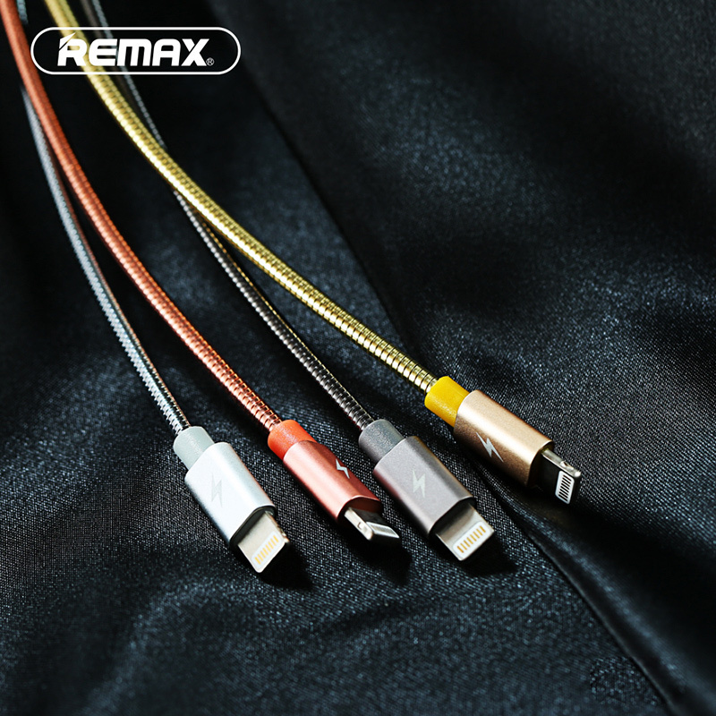 REMAX 银蛇数据线 Lightning iphone xs max 8p手机 充电传输线 银色