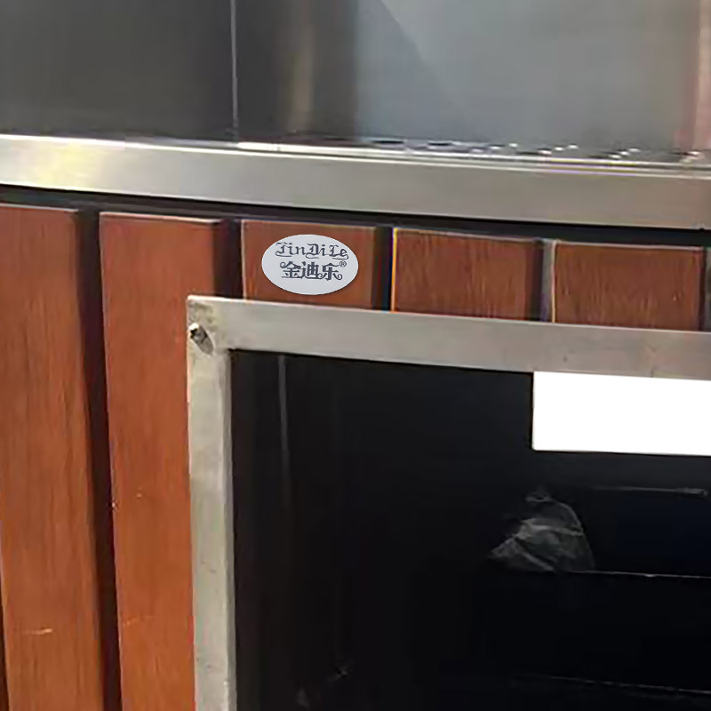 金迪乐站台钢木花箱垃圾桶高清大图