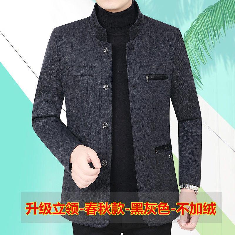 秋冬季中老年男装加绒爸爸装加棉衣服老人秋装父亲夹克衫爷爷外套莎丞图片