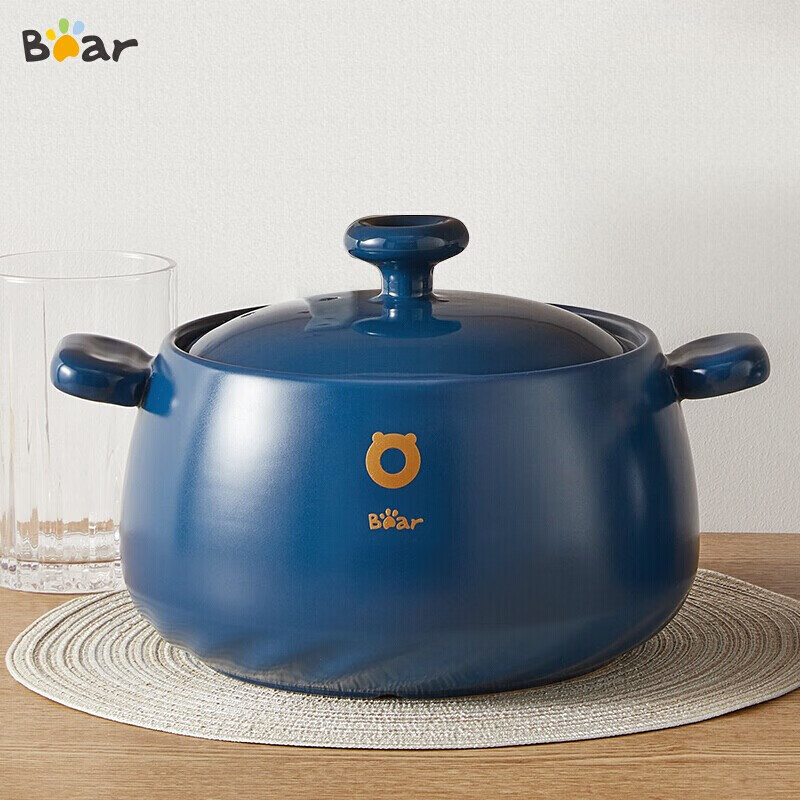 小熊(Bear)砂锅煲汤煲仔饭 锅炖锅锅煲燃气专用煲焖电陶炉可用 4.5L CP-G0026