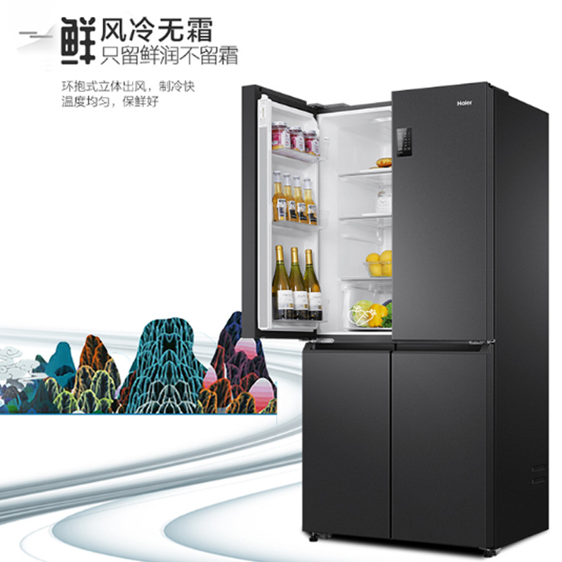 海尔(Haier)465升十字对开门嵌入冰箱 一级高配双变频 黑金净化 三档变温 BCD-465WGHTDEDS9高清大图