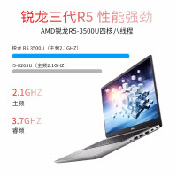 戴尔（DELL）灵越5585燃5000 15.6英寸锐龙R5学生轻薄手提商务远程办公设计游戏笔记本电脑(R5-3500U 16G 1T+256G固态 2G独显 IPS屏 银色）定制