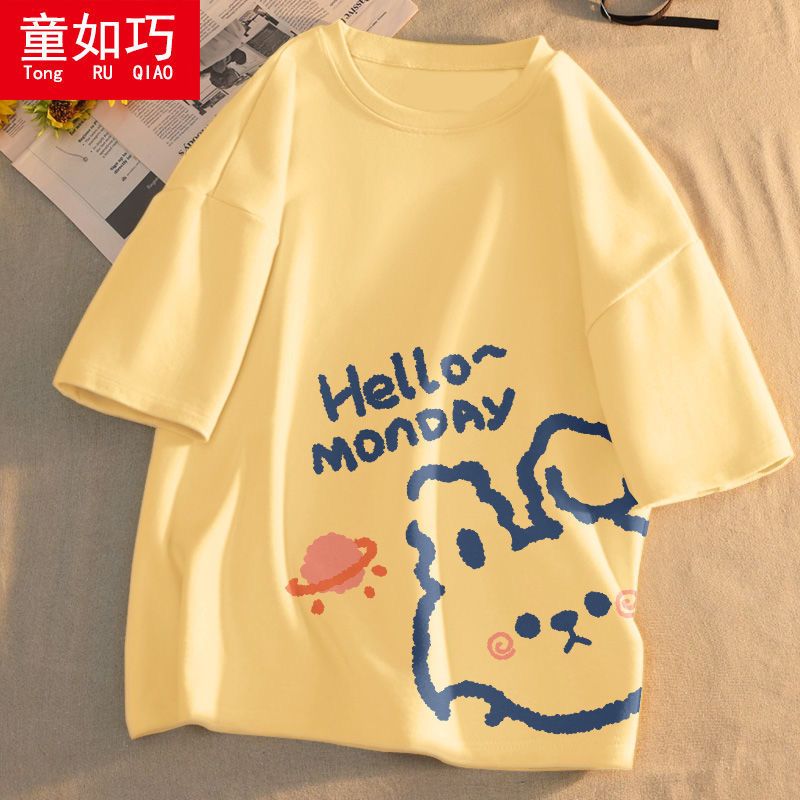 女童夏装新款儿童短袖t恤中大童洋气卡通半袖童装上衣潮