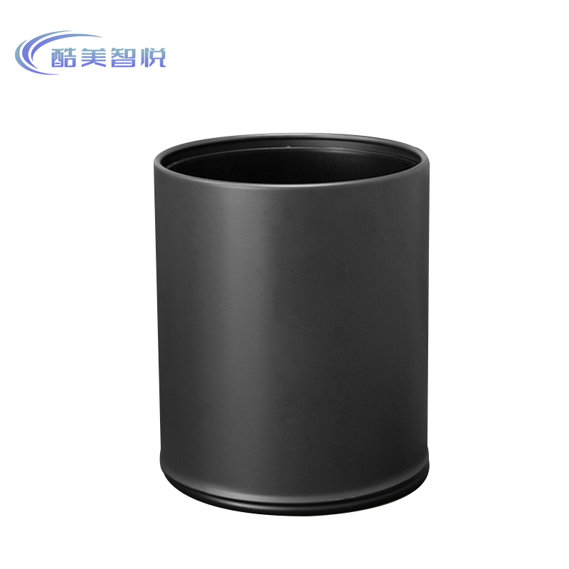 酷美智悦 双层烤漆垃圾桶(黑色) KM-LJT114 个高清大图