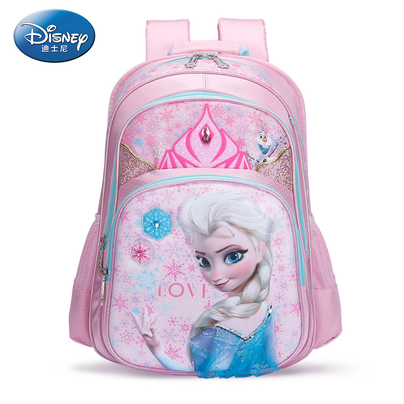 迪士尼(disney)冰雪奇缘艾莎公主学生书包儿童3d立体图案减负护脊书包