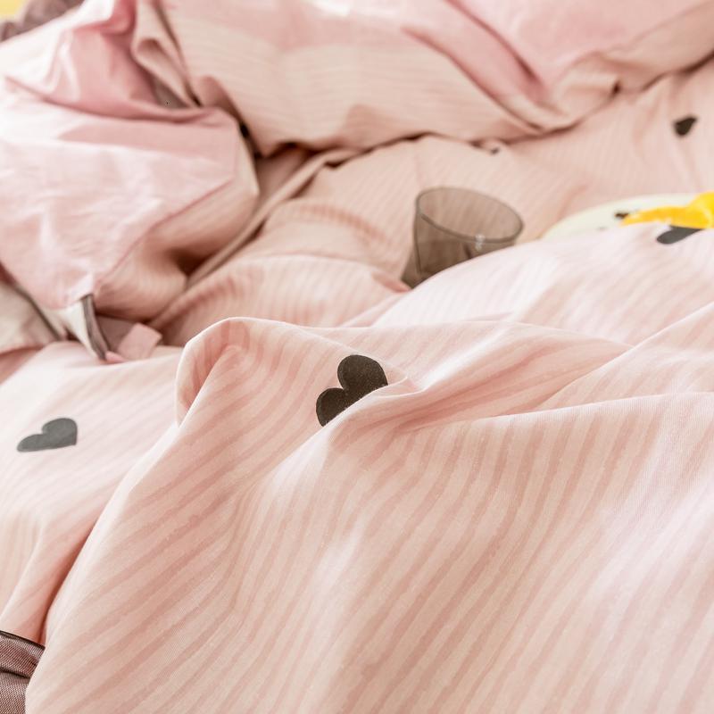 美帮汇蕾丝边四件套全棉全棉被套床单三件套少女心公主风床上用品款