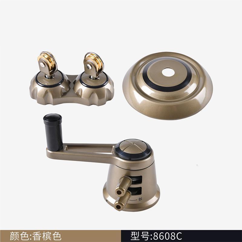 汐岩8608全套套餐/太太好升降晾衣架 手摇器配件 钢丝绳手柄 晒衣摇把 8608型新款晾衣架配件【香槟色】促销价￥160元