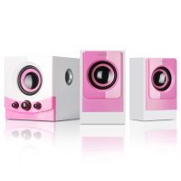 恩科(ENKOR)E600 有源2.1多媒体电脑音响木质低音炮音箱 粉色