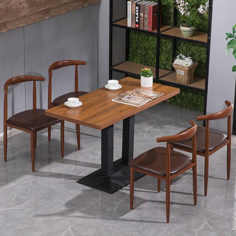 快餐桌椅面馆餐饮家具网红早餐饭店小吃汉堡店烧烤奶茶店桌椅组合定制