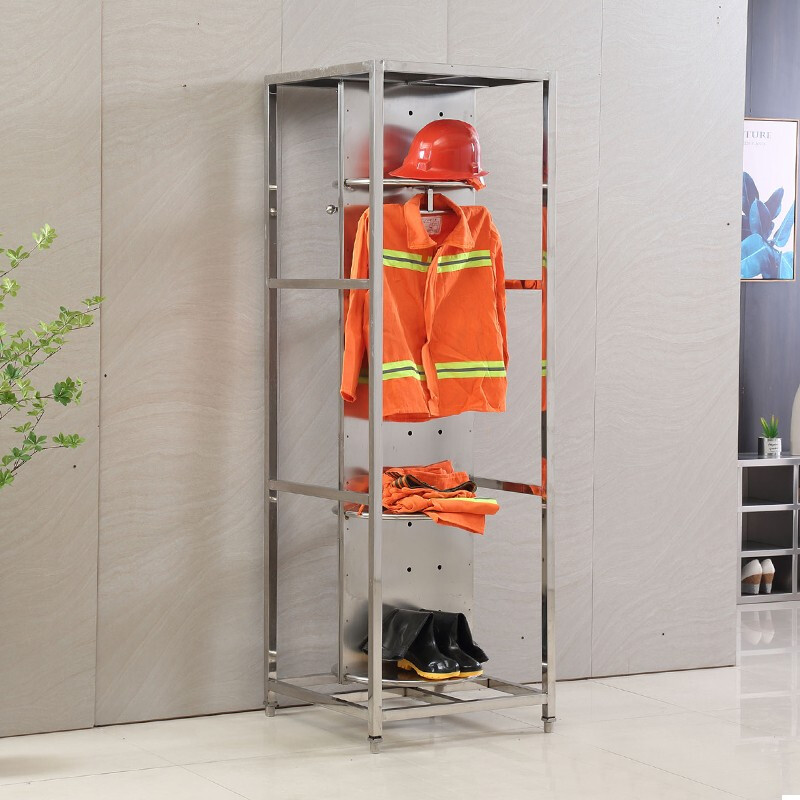 古木鑫不锈钢战斗服架消防救援服装备架子防化服双面旋转衣帽摆放架