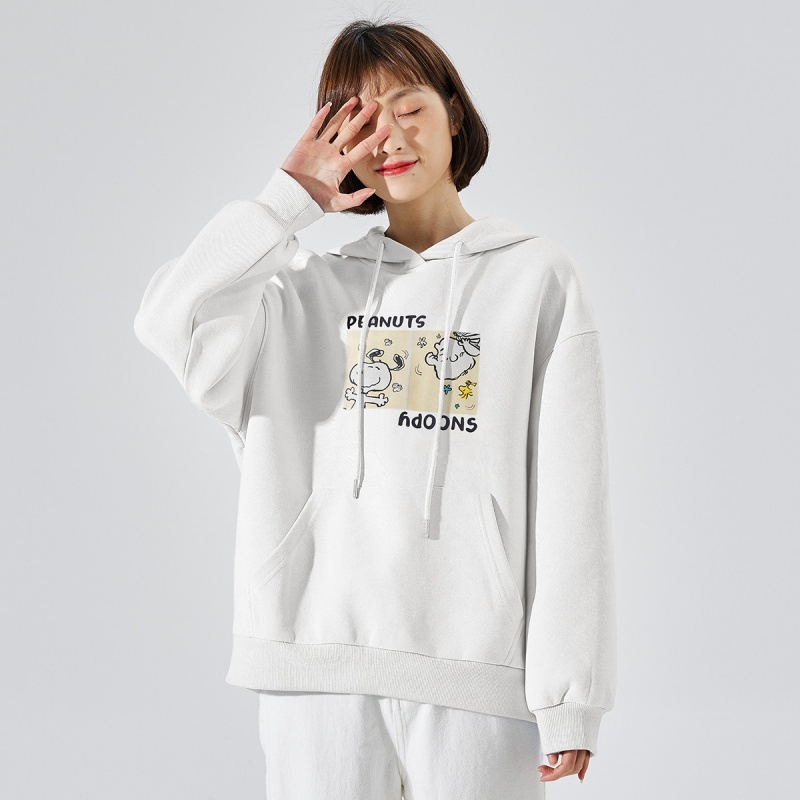 唐狮连帽卫衣女春秋新款史努比前胸图案宽松韩版休闲百搭上衣