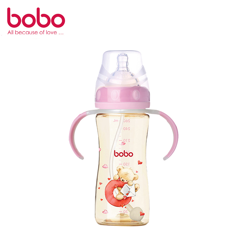 乐儿宝(bobo)PPSU宽口径奶瓶260毫升(红色)12个月以上