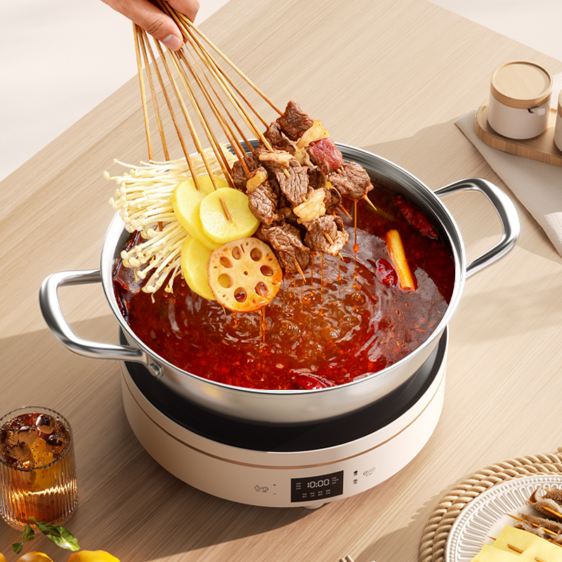 康巴赫清汤锅304不锈钢火锅家用火锅锅具电磁炉专用火锅盆大容量高清大图