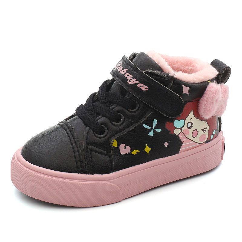 儿童棉靴宝宝鞋13岁二棉鞋女童学步鞋短靴子雪地棉冬鞋新黑色18