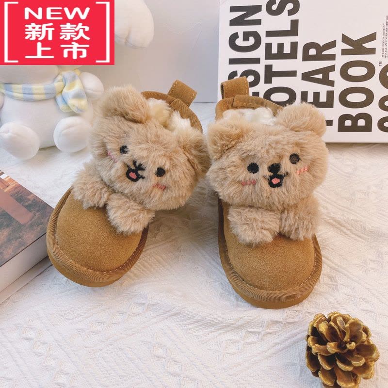 可莉允儿童雪地靴冬款男童女童2022年冬季新款冬天秋冬加绒棉鞋男孩大棉图片