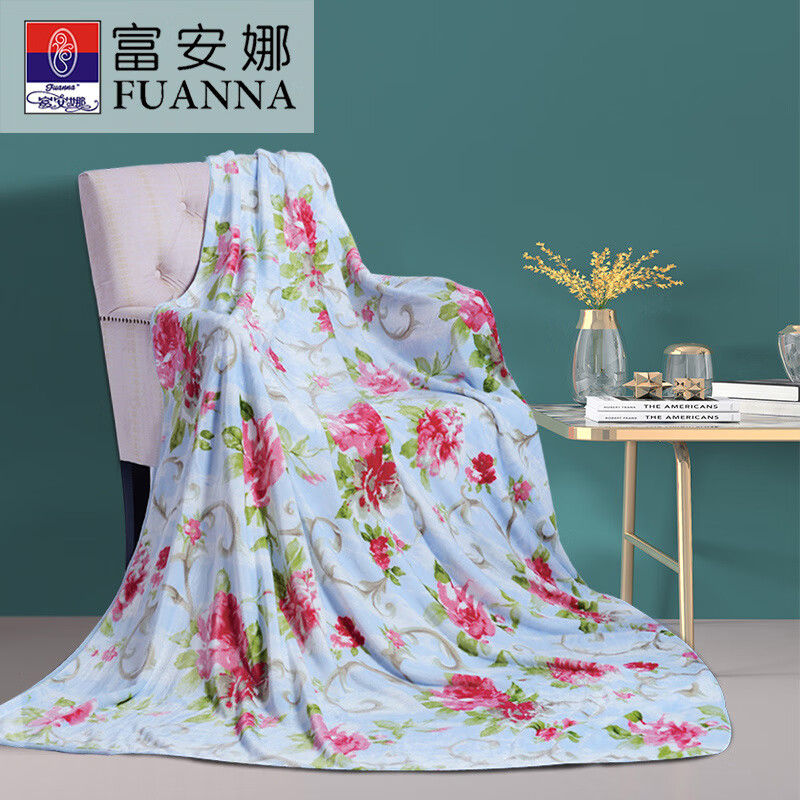 富安娜(FUANNA)单层法兰绒毯 花间精灵80*120cm 一条