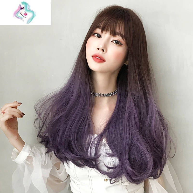 假发女长发自然渐变色长卷发网红紫色微卷lolita全头套你那么美