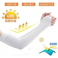 [两对]白色+粉色 拇指款 [加长款男女通用]冰袖套袖户外骑行袖套男冰袖女手套