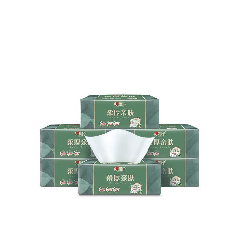 心相印(Mind Act Upon Mind)DT100(箱装)柔厚亲肤三层100抽18包塑装纸面高清大图