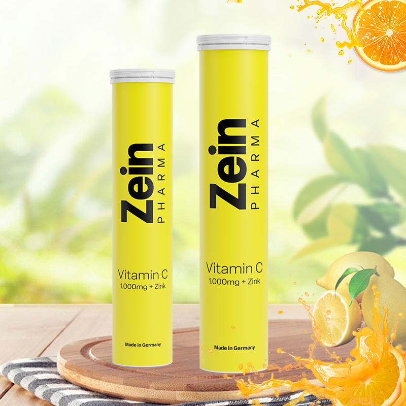 德国进口 Zeinpharma ZP维生素C+锌泡腾片 补充VC维他命高浓度彩恩补锌提升健康增强疫免力非咀嚼 20片/支高清大图