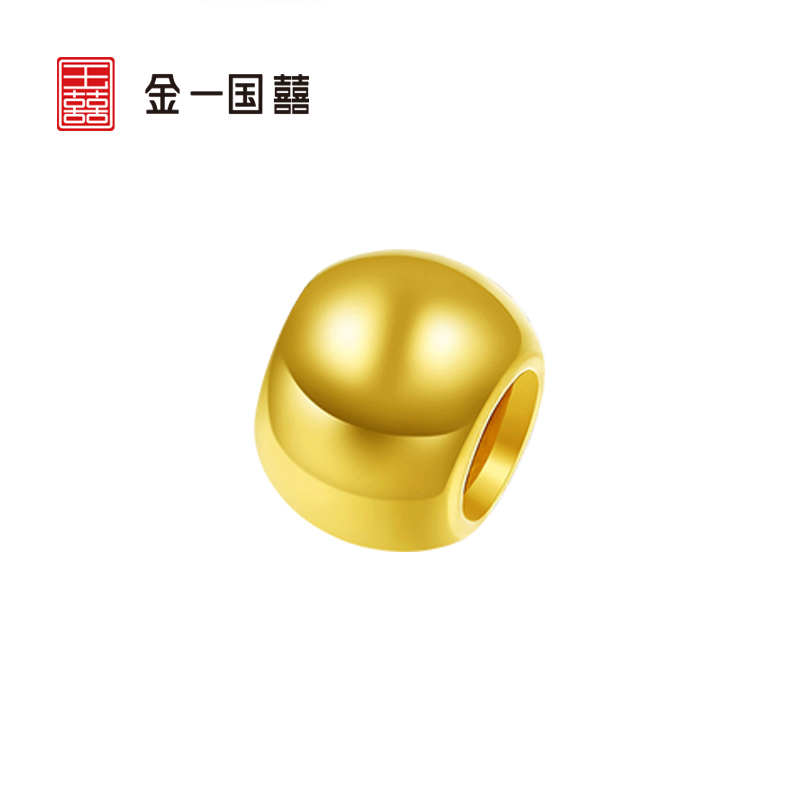 金一国囍足金抖音款转运珠路路通女士黄金戒指本命年红绳金指环款(定价) AAG001