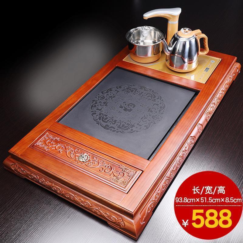 家柏饰(CORATED)茶具套装家用功夫泡茶盘仿古实台全自动茶海懒人石磨茶具高清大图