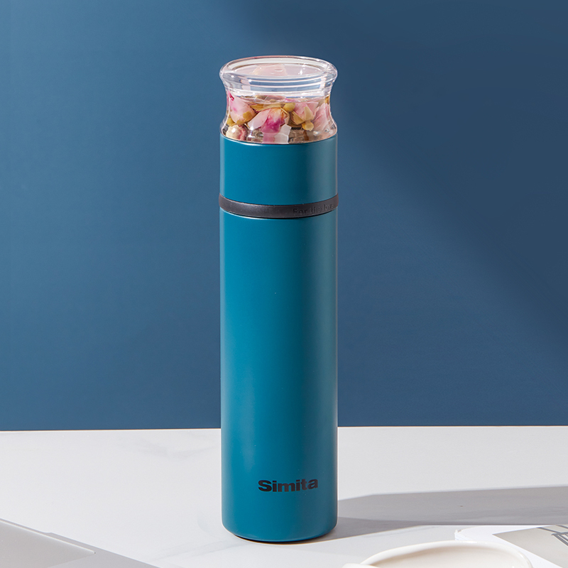 德国simita保温杯女士便携316不锈钢水杯茶水分离泡花茶杯子定制视频