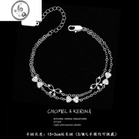 JiMi情人节s925银银小碎钻手链女轻奢小众精致高级感闺蜜女友生日礼物 双层蝴蝶结手链/白金色赠礼盒