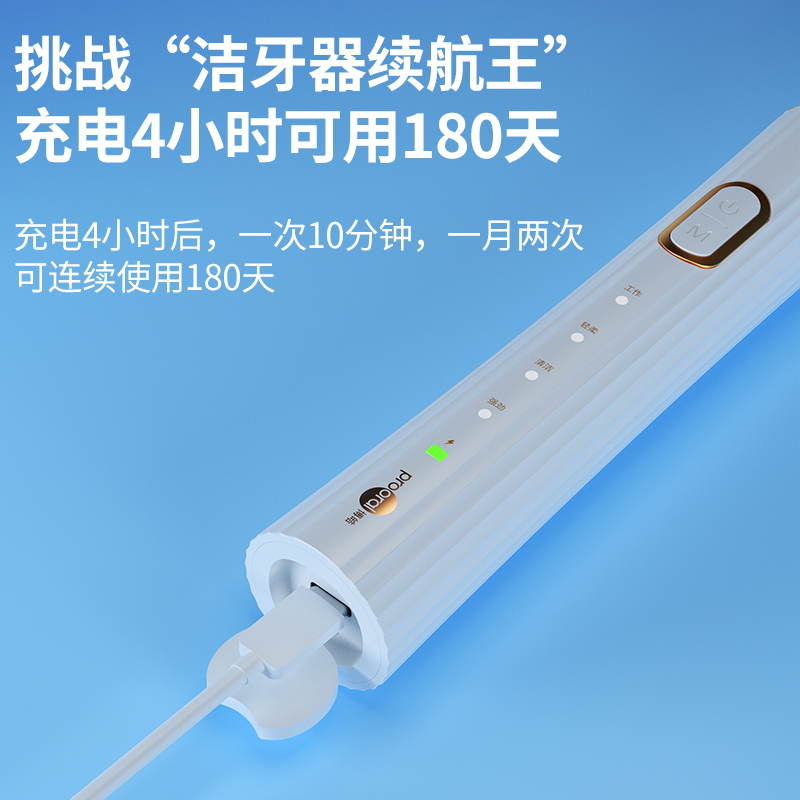 博皓超声波洁牙仪家用洗牙器清除牙垢洗牙齿污垢除牙石牙结石去除神器洁牙器 2113白色