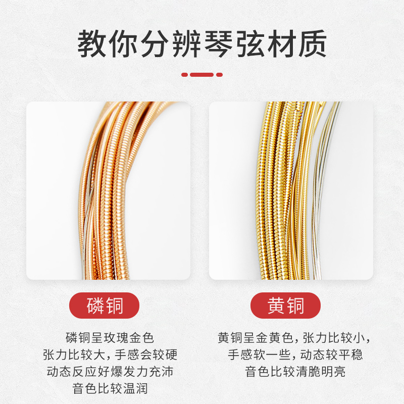 达达里奥(D’Addario)EJ26 美国进口民谣吉他琴弦 碳素钢弦套弦11-52磷铜高清大图