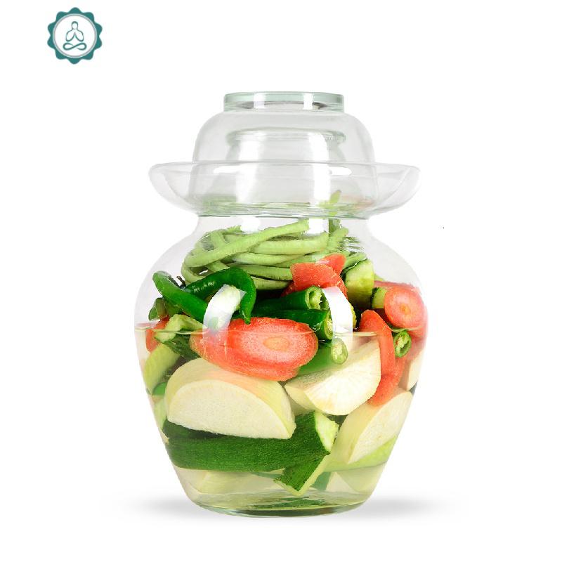 四川泡菜坛子加厚玻璃密封咸菜坛子家用透明腌菜缸罐子 封后 25斤玻璃