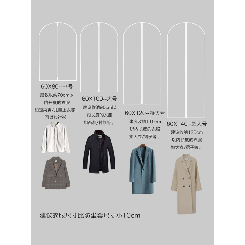 美帮汇衣服防尘罩挂式衣用防尘袋衣罩羽绒服收纳袋大衣套挂衣袋套子高清大图