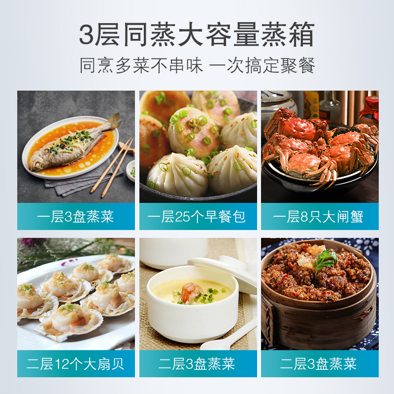 西门子 CD578GBS0W 嵌入式电蒸箱蒸汽炉大容量电蒸炉蒸饭柜高清大图