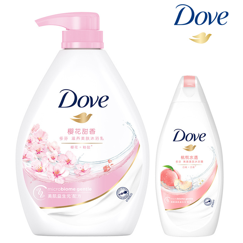 多芬(Dove)滋养美肤沐浴乳 樱花甜香1000g+赠品300g(赠品随机发) 沐浴露组合装 联合利华出品