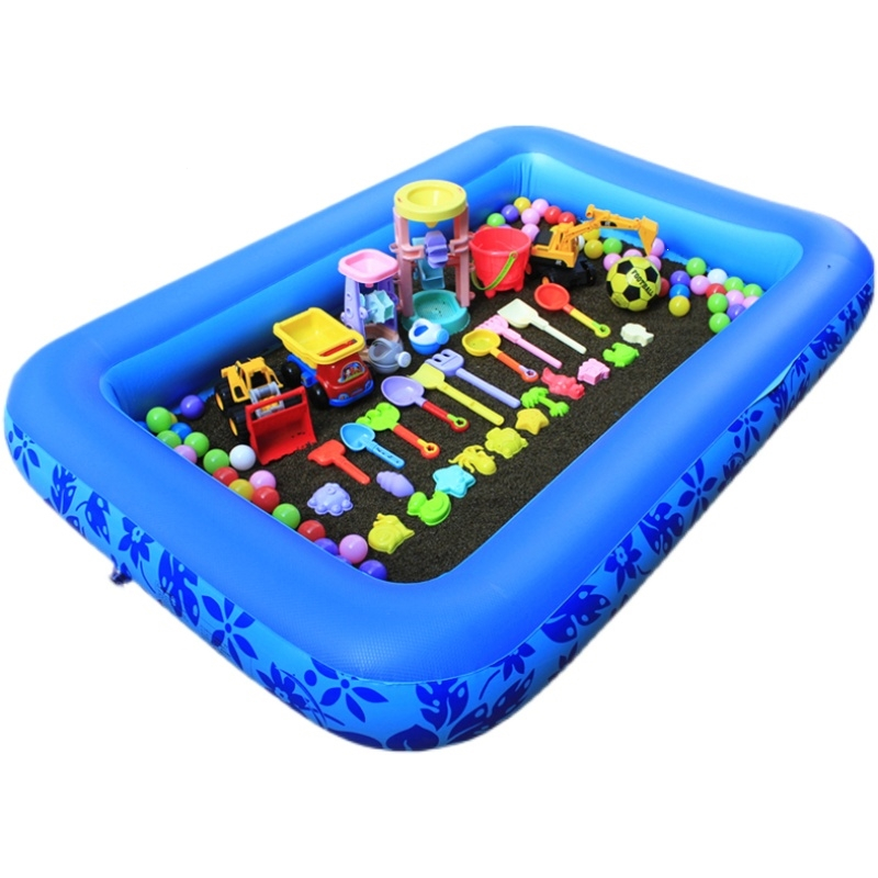 儿童沙滩玩具充气池套装决明子玩具沙子沙漏宝宝挖沙洗澡游泳沙池