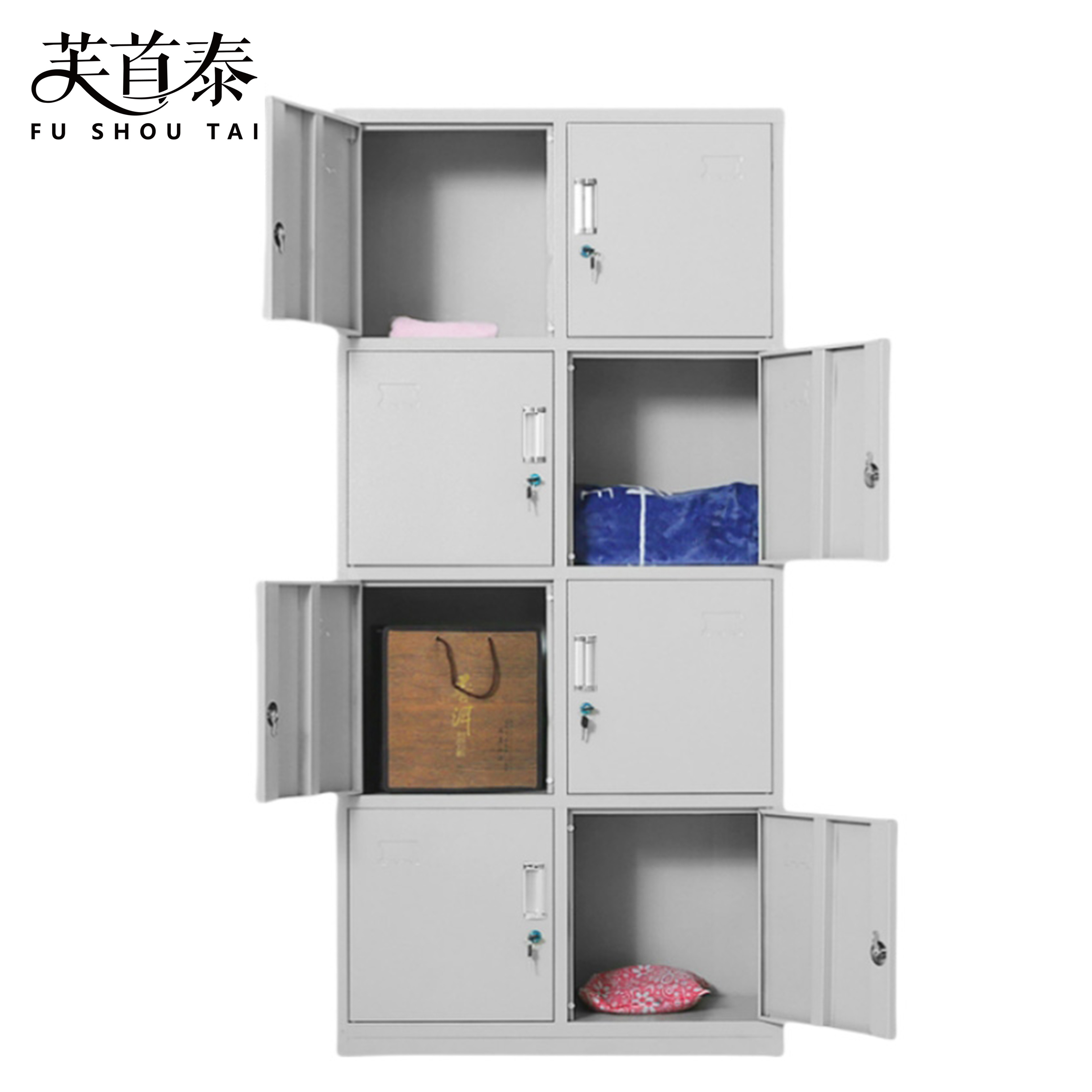 芙首泰钢制更衣柜八门850*390*1800mm台高清大图