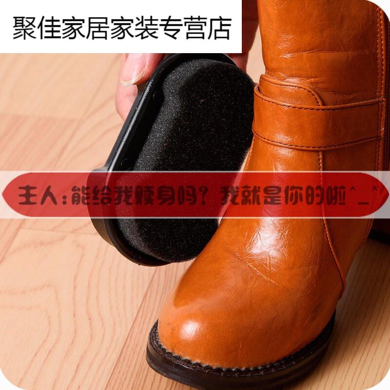 擦鞋海绵黑皮鞋油刷双面通用擦鞋器鞋腊擦鞋巾情人节_5高清大图