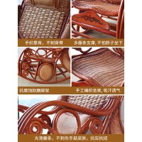 洛港 摇摇椅大人家用午睡躺椅阳台家用休闲藤椅竹藤编逍遥椅子成人实木