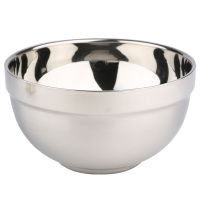 兵行者 不锈钢碗 双层隔热饭碗 金属碗 大号金属汤碗 野营用品 户外装备 银色不锈钢