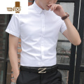 YANXU2021夏季婚礼伴郎男士修身上班职业短袖衬衫潮流百搭帅气绅士衫衣 白色短袖单件衬衫 L
