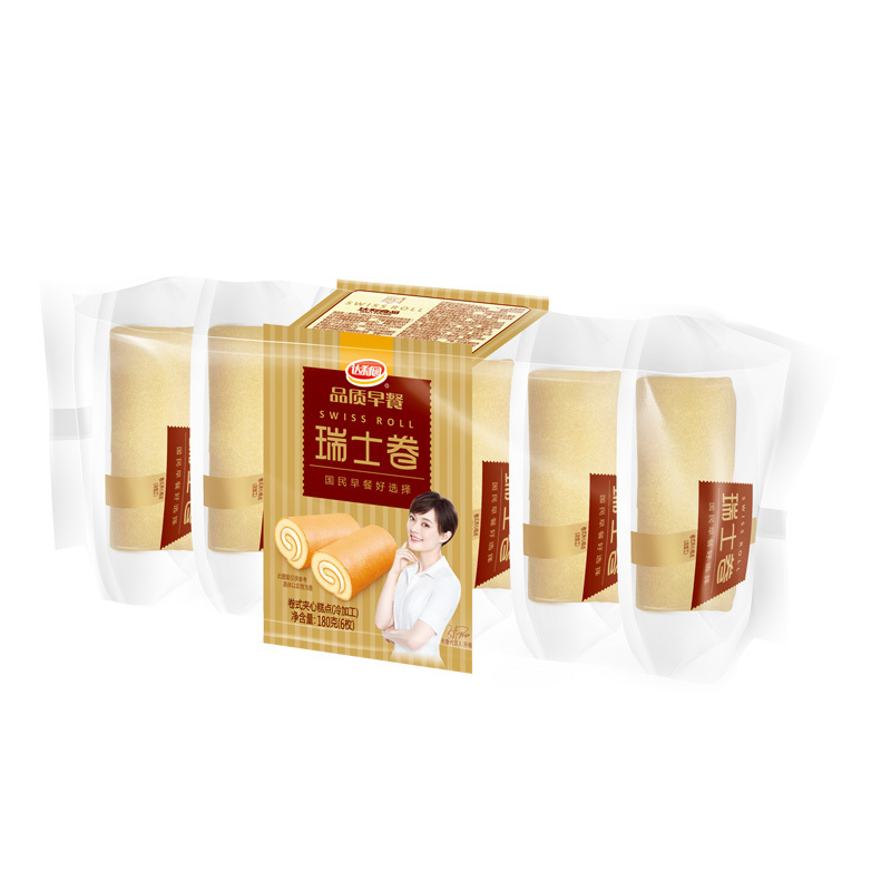达利园 糕点 面包 零食 瑞士卷6枚180g(品质早餐)