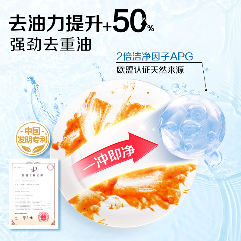 立白白桃APG洗洁精1kg清新去油去异味食品用不伤手