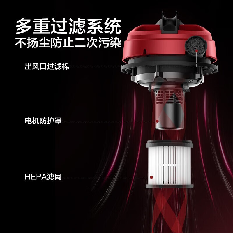 苏泊尔(SUPOR)桶式吸尘器家用不锈钢强力大功率干湿吹三用吸尘机大容量大吸力吸宠物猫狗毛地毯车载工业用尘器VCT80P