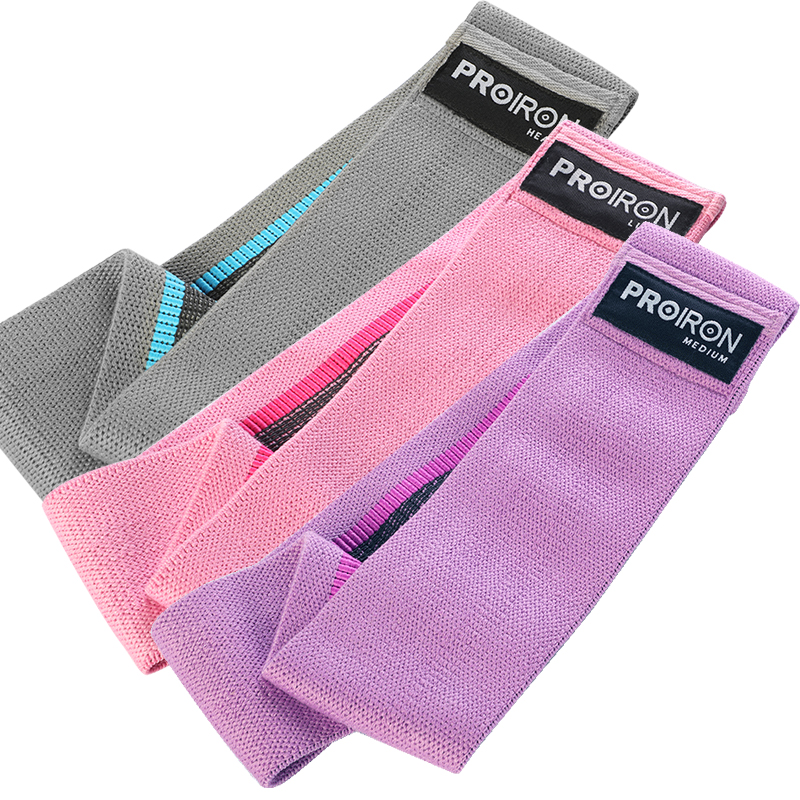 PROIRON普力艾 臀带三条套装(25磅粉色+35磅紫色+50磅灰色)