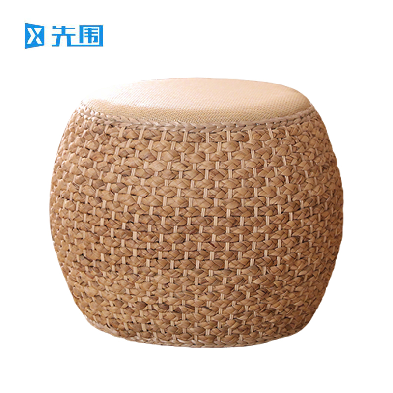先围 藤编矮凳 原色40*32cm 个高清大图