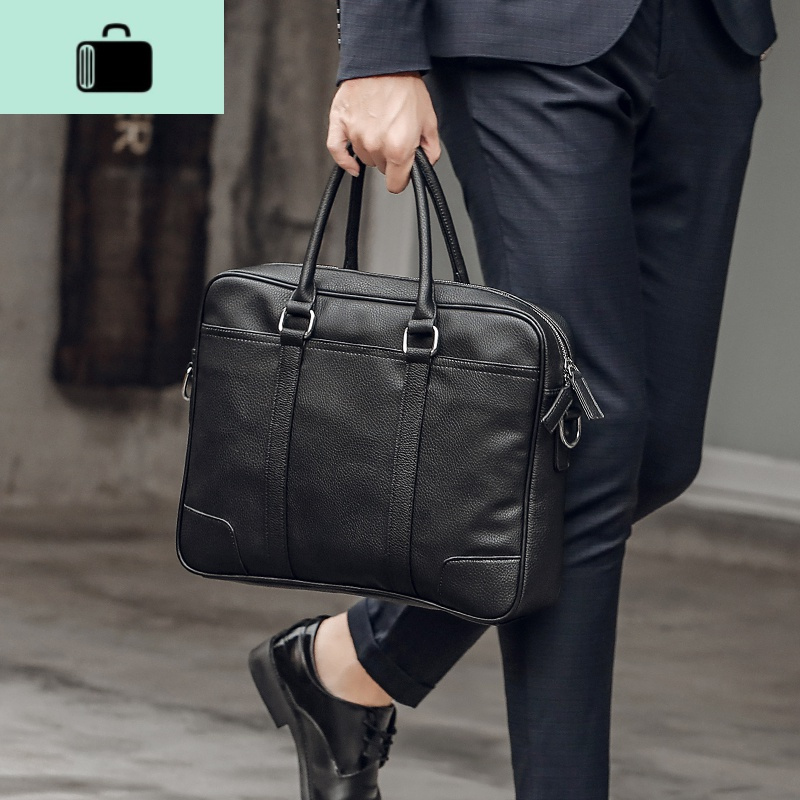 潮流新款韩版男士手提包公文包 文件包商务电脑包时尚单肩包男包new