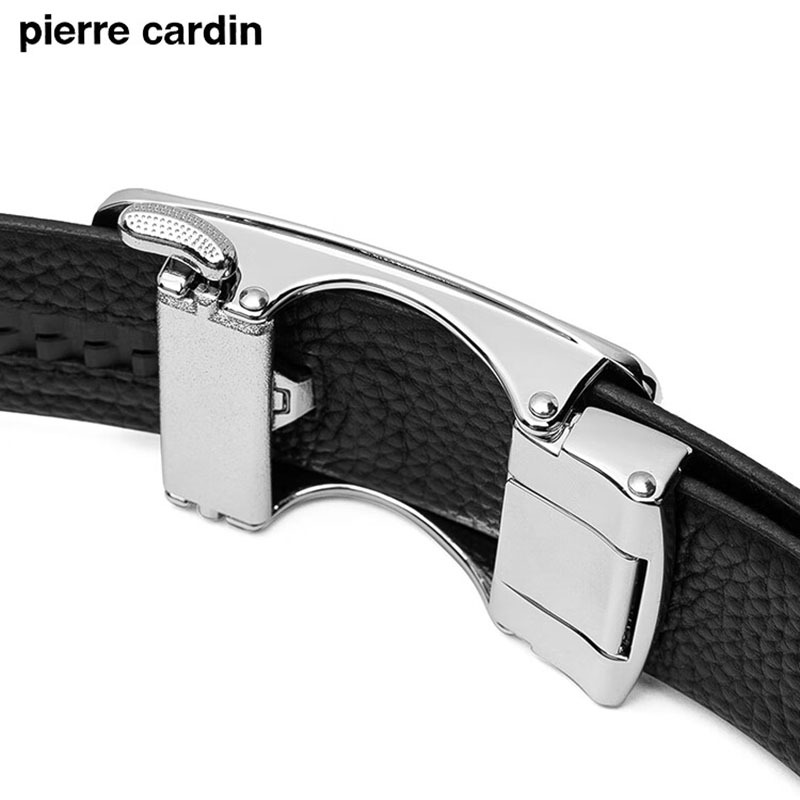 皮尔卡丹皮带男青年自动扣商务休闲腰带头层牛皮裤带j7a804z341101a