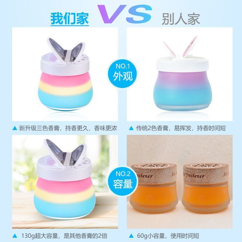 空气清新剂[ 随机香型2瓶]三色彩虹香膏家用香熏卧室客厅留香卧室卫生间固体厕所彩虹香膏高清大图